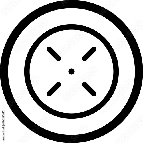 Target icon with crosshairs and a central dot, symbolizing focus, precision, accuracy, and goal achievement within a simple and minimalist design