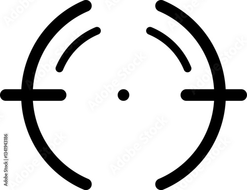 Target focus symbol is aiming center point with crosshair and concentric circles representing accuracy, precision, and focus on a specific goal or objective