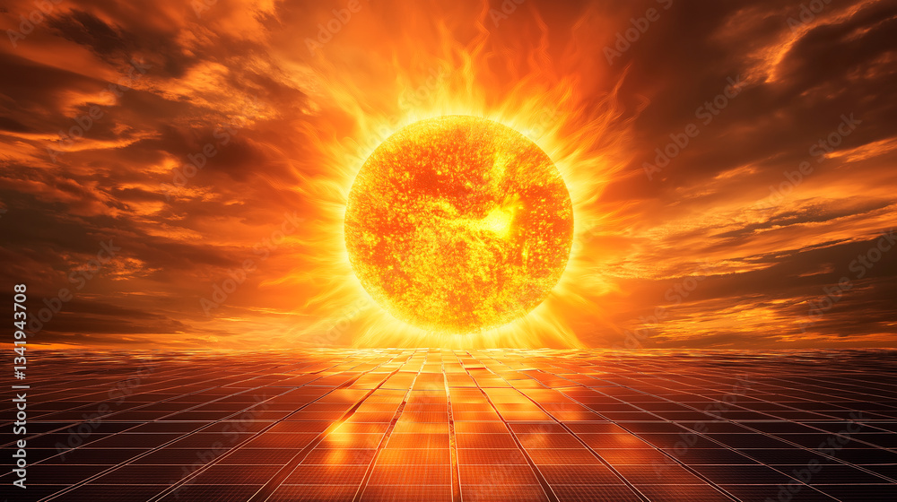 solar panel on the meadow. environmental protection.