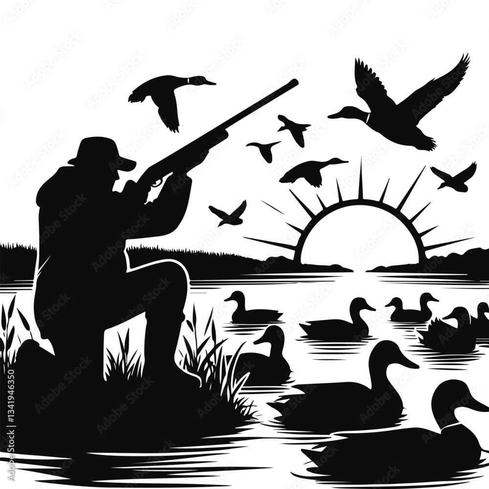 Obraz premium hunting silhouettes