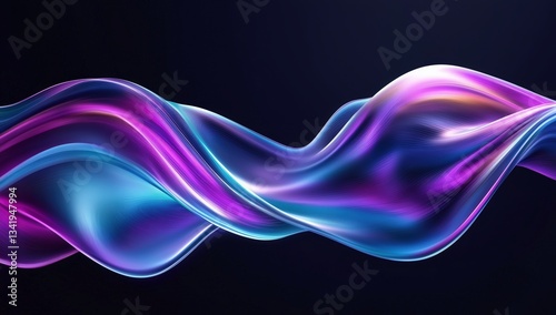 Abstract Wave of Light: A mesmerizing abstract wave of vibrant light, seamlessly flowing across a dark backdrop, showcasing dynamic forms and vivid gradients, offering a futuristic.