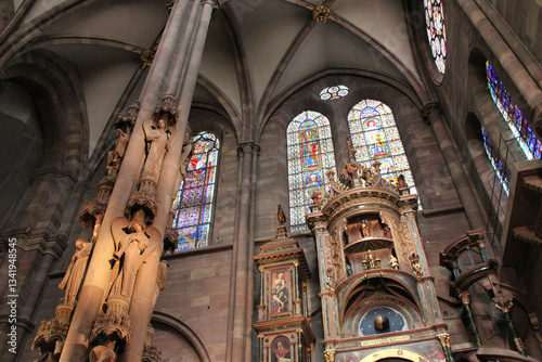 gothic cathedral (note-dame) in strasbourg in alsace in france
