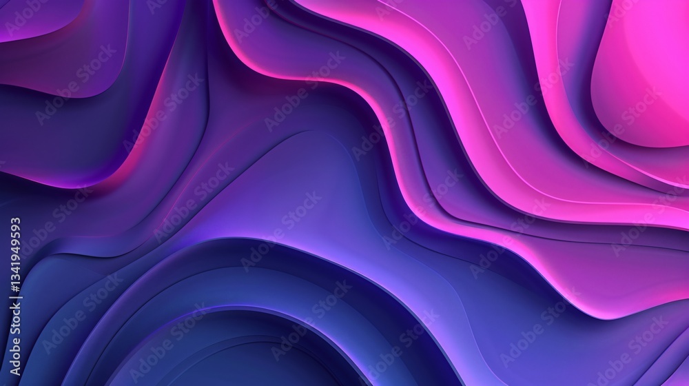 Obraz premium Abstract background with pink and blue shapes, fluid curves and curved lines. Modern wallpaper
