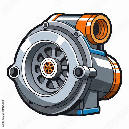 Turbocharger on a White Background