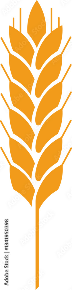 Fototapeta premium Stylized illustration featuring a wheat stalk, capturing the essence of farming, celebrating food production, and showcasing the abundant gifts of nature s harvest