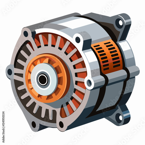 Alternator on a White Background