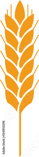 Stylized illustration featuring a wheat stalk, capturing the essence of farming, celebrating food production, and showcasing the abundant gifts of nature s harvest