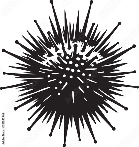 Close-Up of a Spiny Sea Urchin on Ocean Floor – Marine Life and Underwater Theme