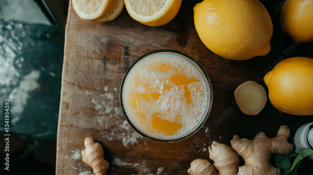glass of cocktail with orange on the table