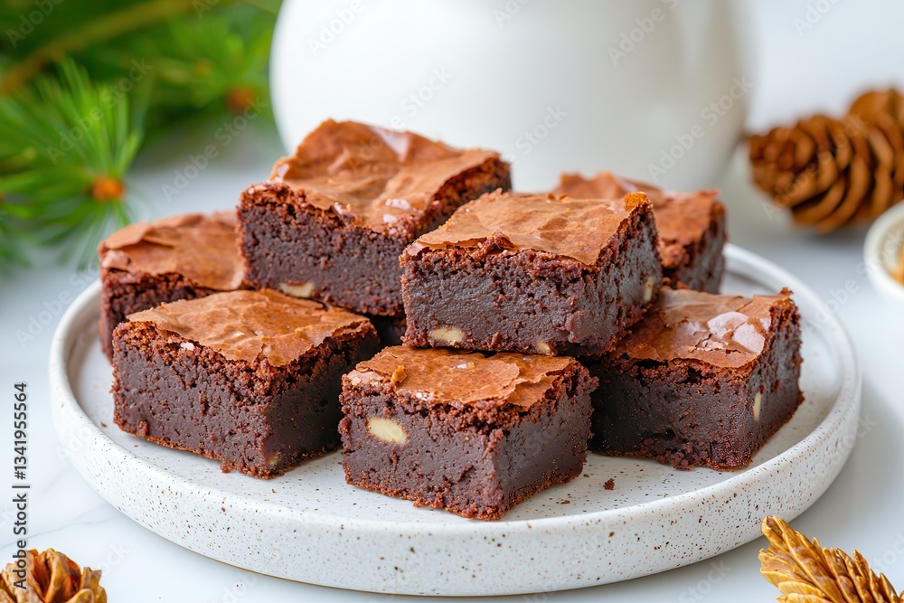 brownie vegan. Delicious chocolate brownies on a plate, perfect for dessert lovers. brownie vegan. Delicious chocolate brownies on a plate, perfect for dessert lovers.
