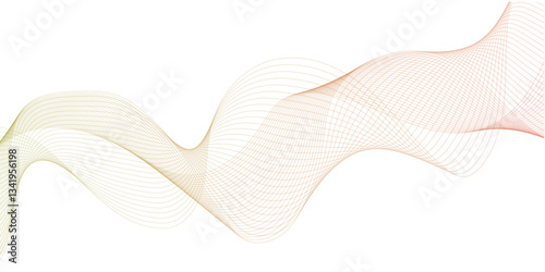 abstract colourful wave line background on white background.