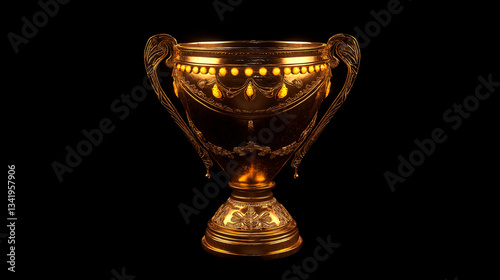Obraz na płótnie golden cup isolated on black background w salonie
