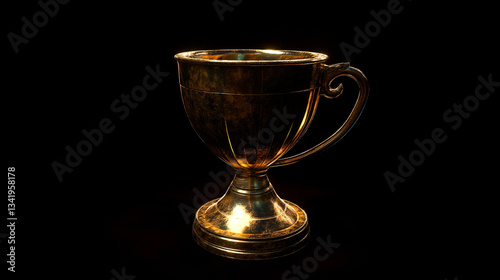 Obraz na płótnie golden cup isolated on black background w salonie