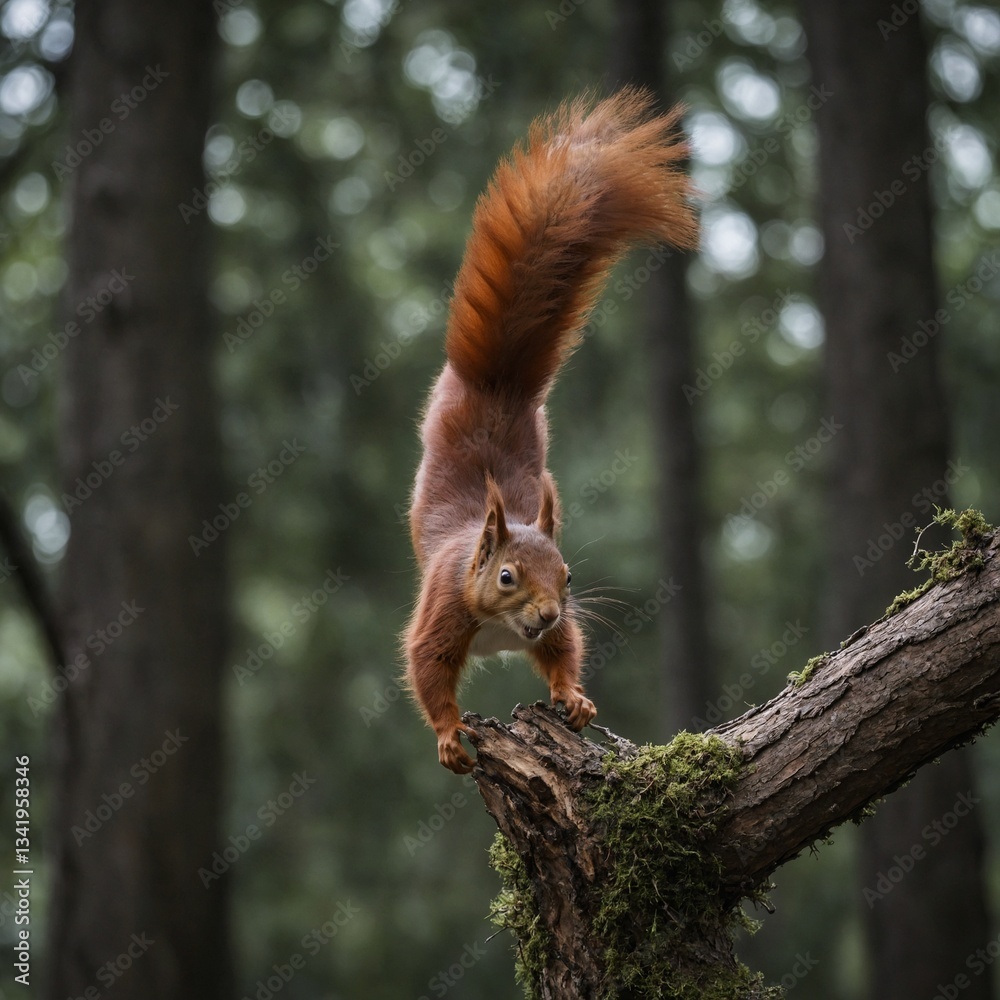 Obraz premium squirrel on a tree