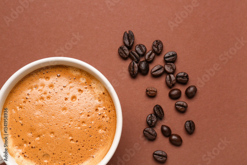 Freshly brewed coffee cup w...