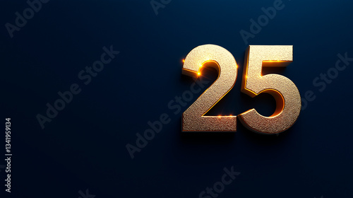 The number 25 on a blue background