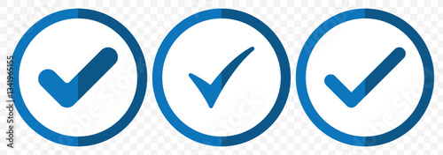 Abstract Modern Verification signs design illustration vector in White and blue color. Blue tick symbols collection design. EPS 10.