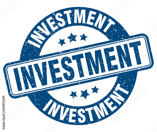 investment stamp. investment label. round grunge sign