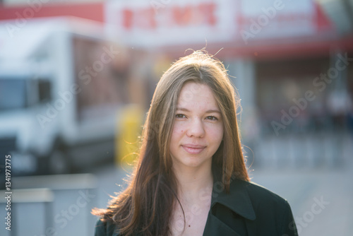 Portrait of a young woman as a teenager.