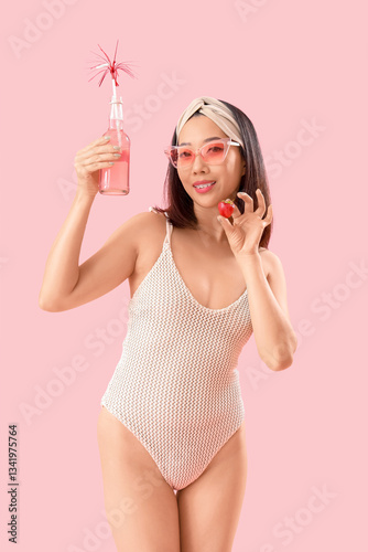 Beautiful Asian woman in sw...