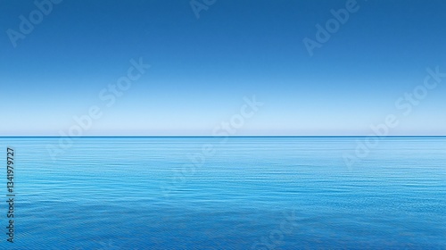 Wallpaper Mural Calm ocean, clear sky, vast horizon, peaceful scene Torontodigital.ca