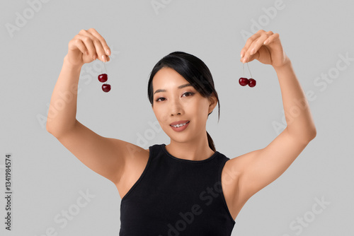Beautiful Asian woman with ...