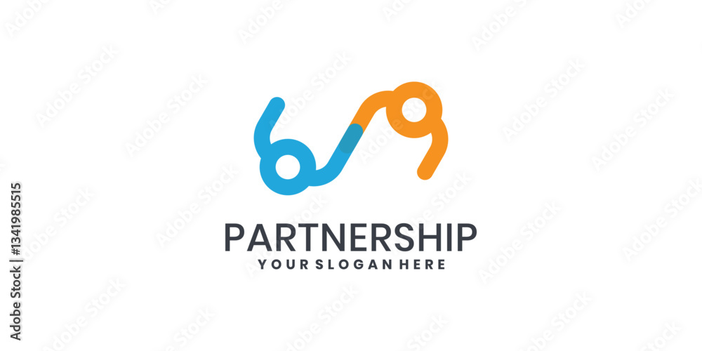 Fototapeta premium Partnership logo icon design for business