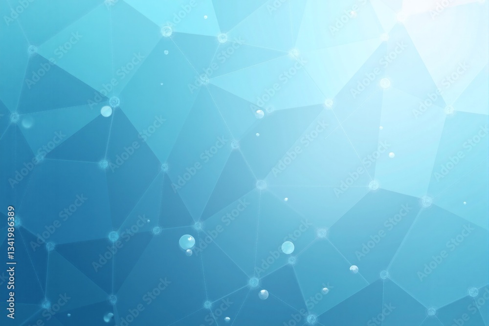 Obraz premium Abstract Geometric Background with Blue Polygons and Dotted Patterns, Perfect for Tech-Inspired Graphic Design or Digital Interface Projects