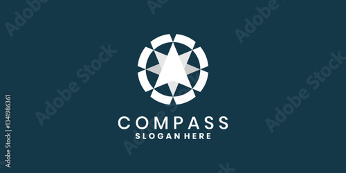 Compass logo design abstract modern shape