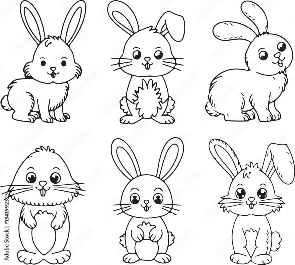 Fototapeta premium Hand drawn Easter bunny illustration