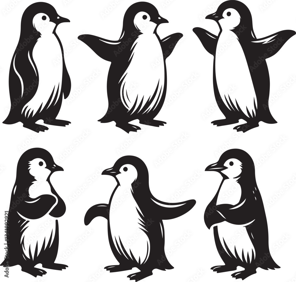 Naklejka premium the art of penguin silhouette victor design image isolated on the white background.