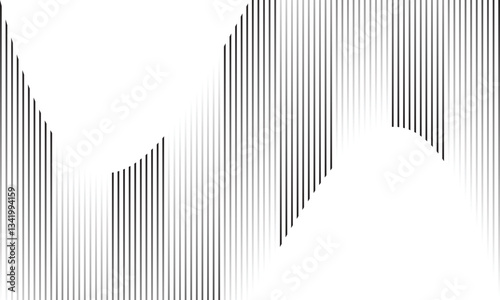 abstract trendy black white gradient oblique flowing flag line pattern perfect for background.