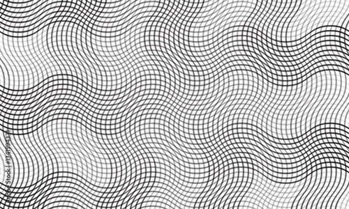 abstract trendy black white gradient oblique smooth wave line cross pattern perfect for background.