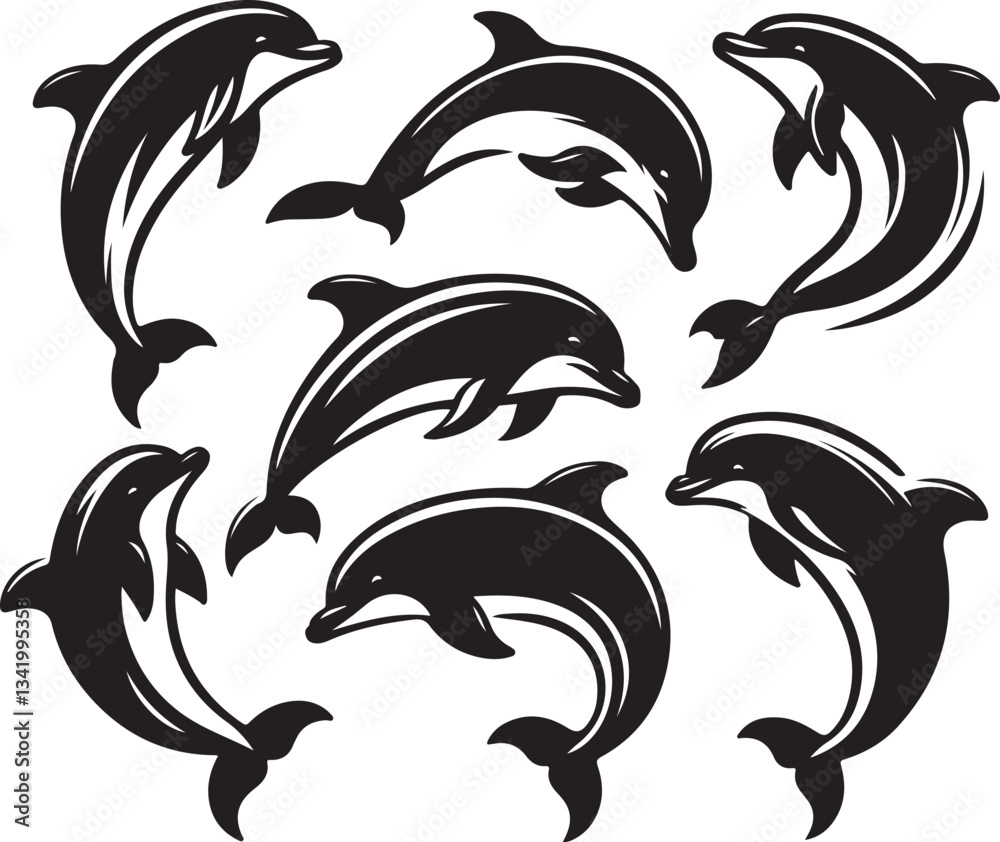 Naklejka premium the art of fish silhouette victor design image isolated on the white background.