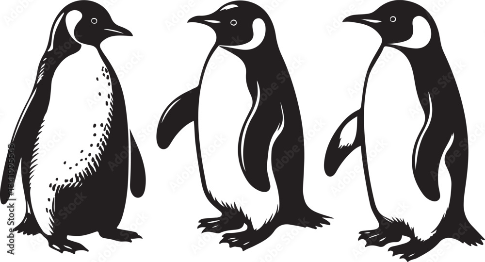 Naklejka premium the art of penguin silhouette victor design image isolated on the white background.