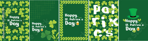Happy St. Patrick's Day! Vector modern illustration template for ads, web banner, poster, print. Trendy spring design with typography