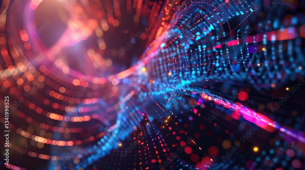 Obraz premium Visualizing Quantum Computing Through Futuristic Graphics and Complex Phenomena