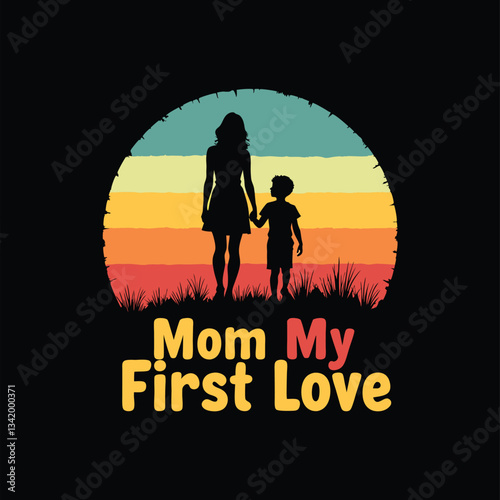 Happy Mother's Day T-Shirt Design vector– Retro Vintage Style, Hand-Drawn Typography & Illustration – Perfect for Mother Lovers
