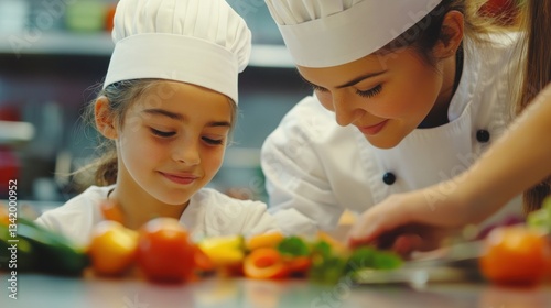 Culinary mentorship: young chef learning from experienced mentor at restaurant