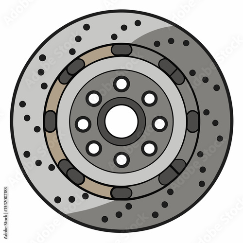 Brake Disc on a White Background
