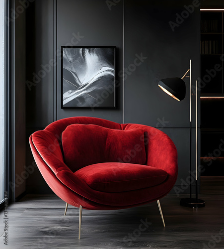 red armchair in a room