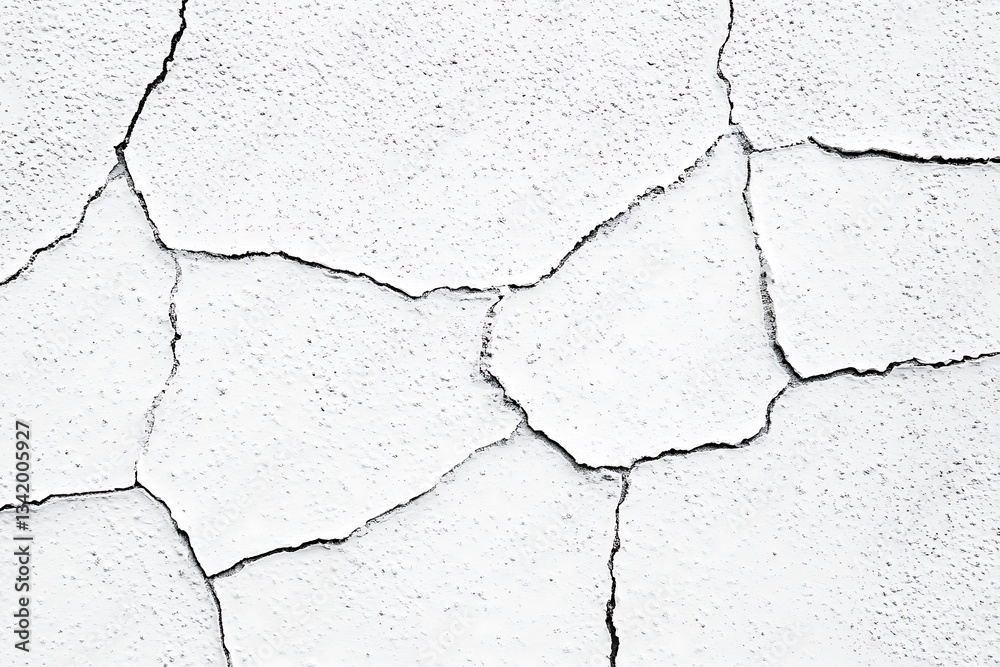 Fototapeta premium Cracked White Wall Texture Background.