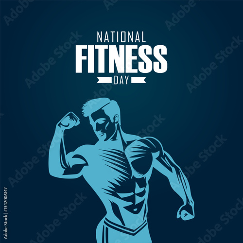 Vector graphic of National Fitness Day for National Fitness Day celebration.