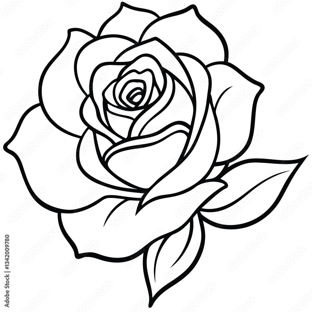 Vector illustration of a white rose with floral design and seamless pattern Vector illustration of a white rose with floral design and seamless pattern