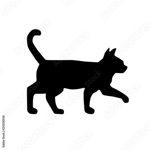 Black silhouette of a walking cat