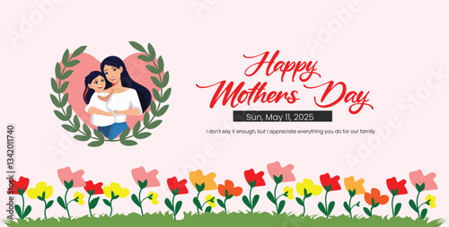 Mother day greeting card banner design vector