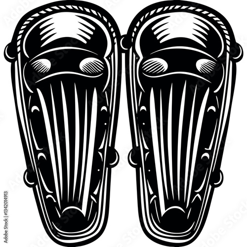 A shin guards silhouette vector style.