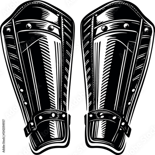 A shin guards silhouette vector style.