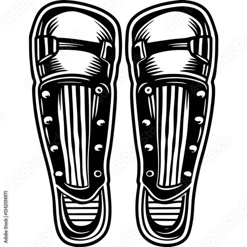 A shin guards silhouette vector style.