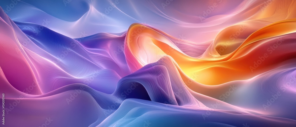 Obraz premium Abstract flowing gradient background with vibrant colors and smooth waves Concept of modern design, fluidity, and artistic expression